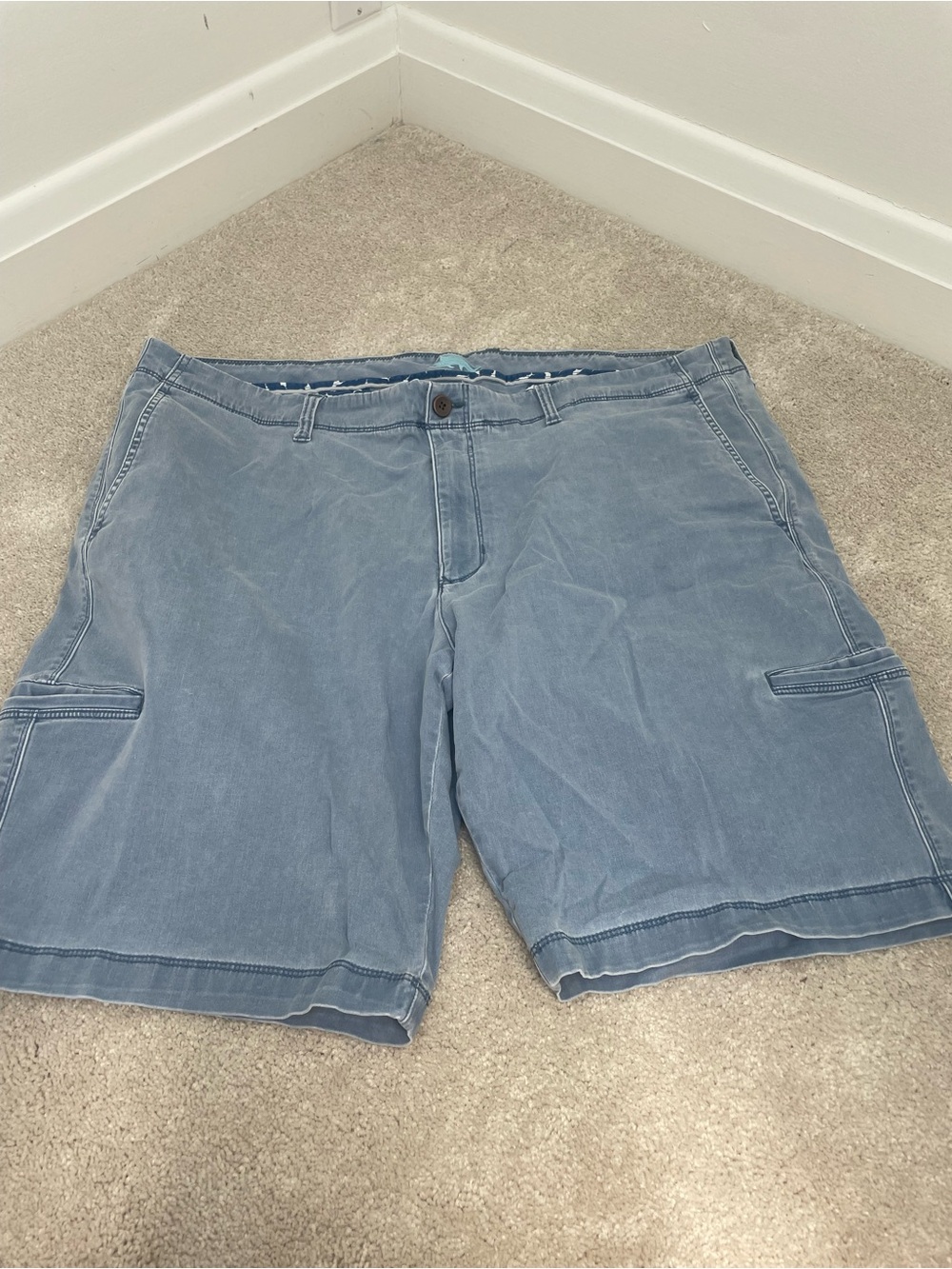 Tommy Bahama Washed Light Blue Cargo Shorts